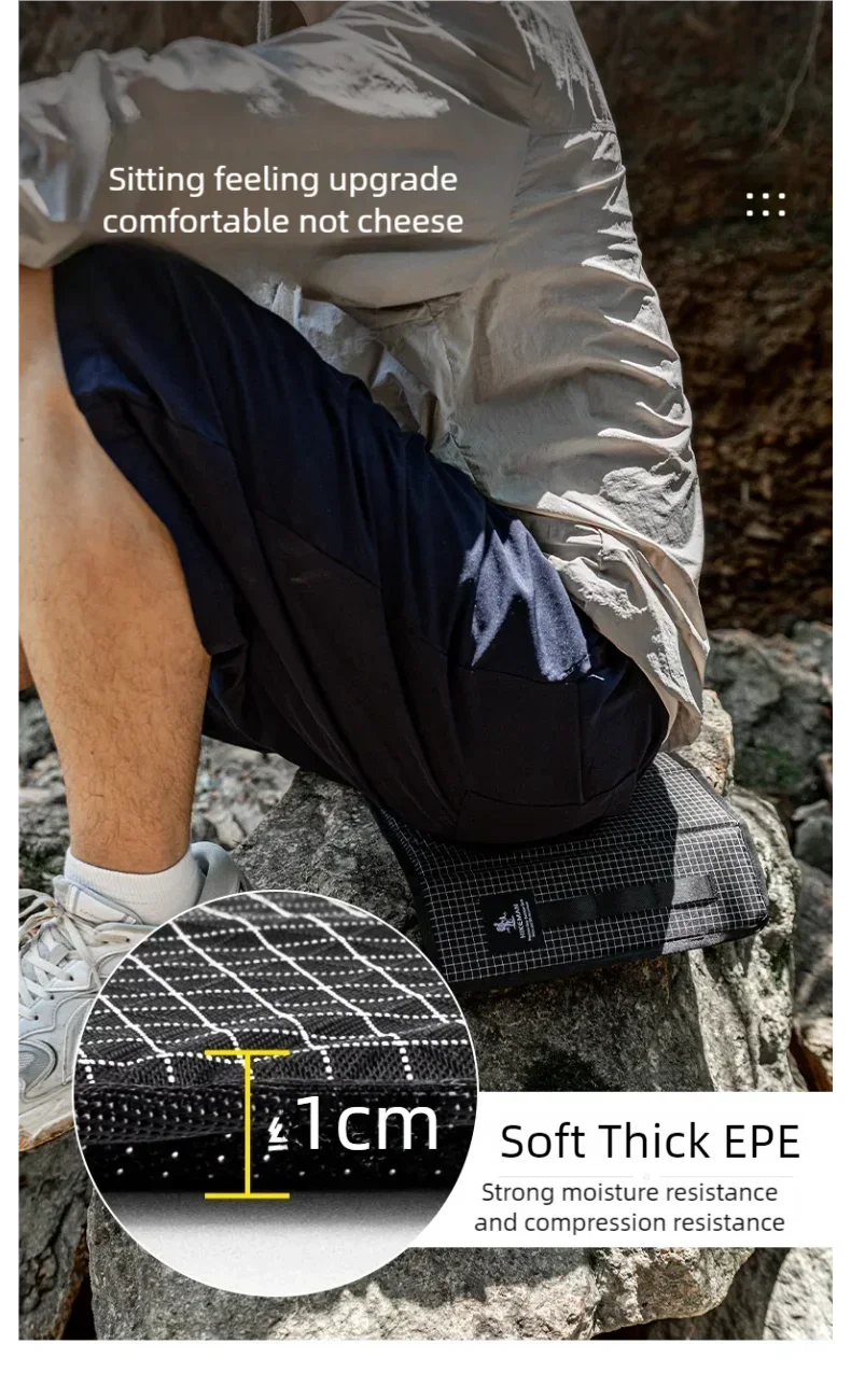 Portable waterproof camping mat unfolded and folded lightweight durable fiber ground pad for hiking — view 5