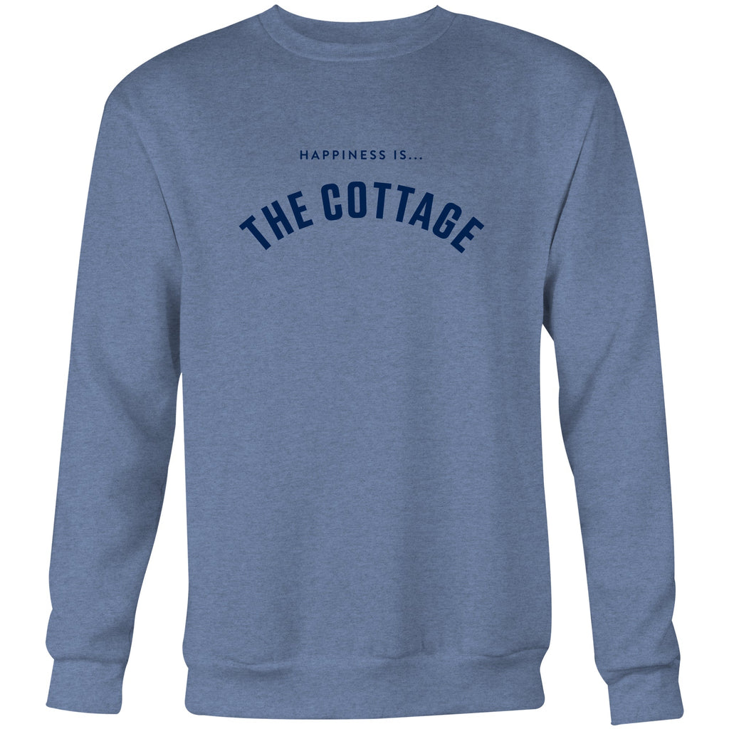 Men's Cottage Collegiate Crew Sweatshirt, Heather Navy-0