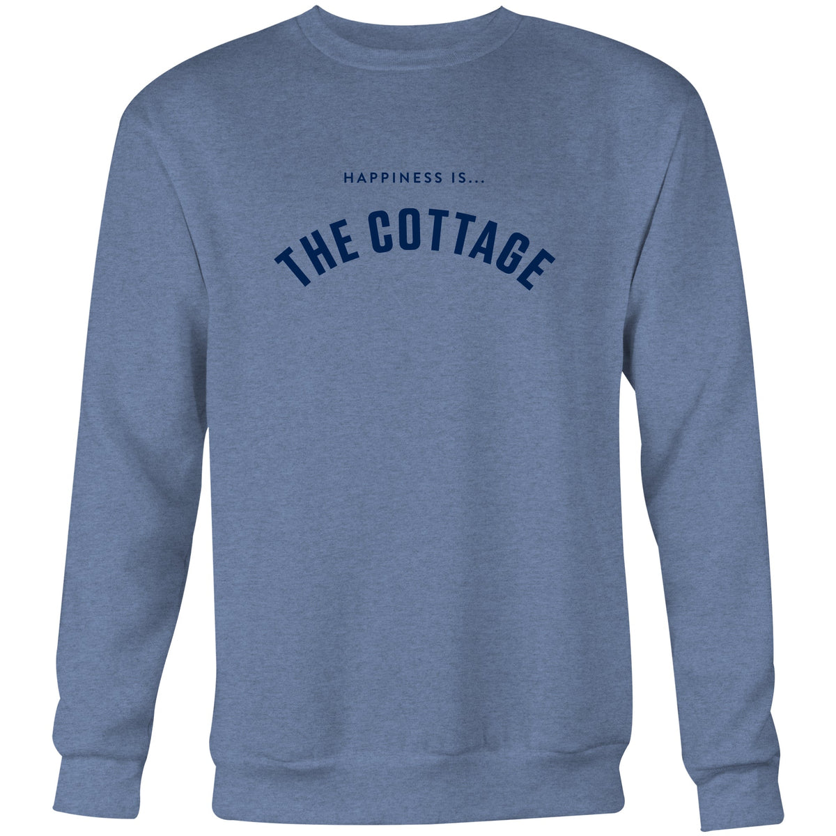Men's Cottage Collegiate Crew Sweatshirt, Heather Navy-0