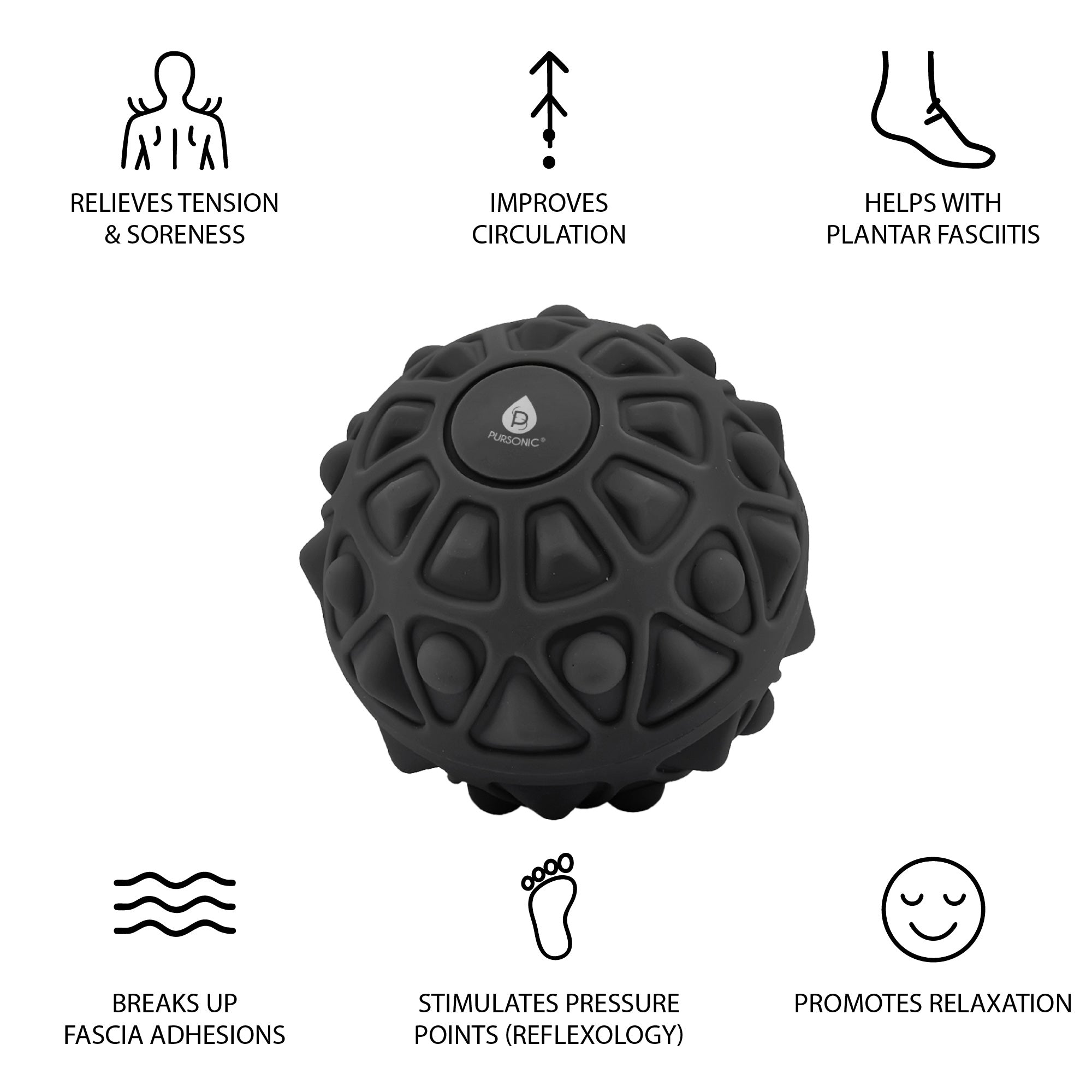 3-speed massage gun and textured vibrating massage ball bundle with interchangeable attachment heads — view 2