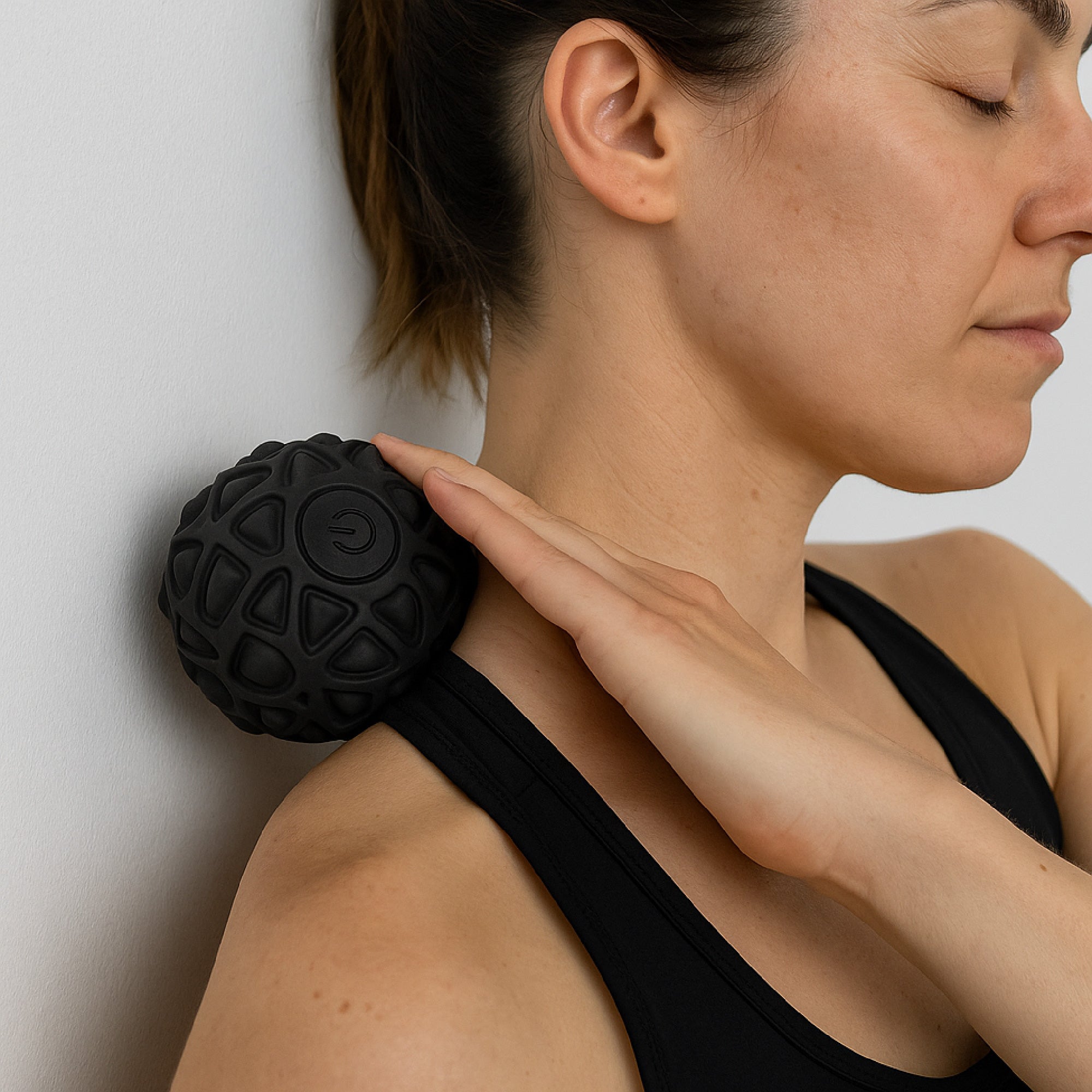 3-speed massage gun and textured vibrating massage ball bundle with interchangeable attachment heads — view 3
