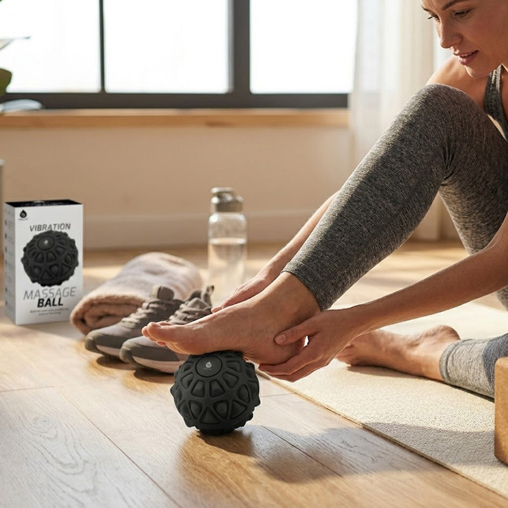 Vibrating massage ball with textured surface for deep tissue relief and post workout muscle recovery — view 5