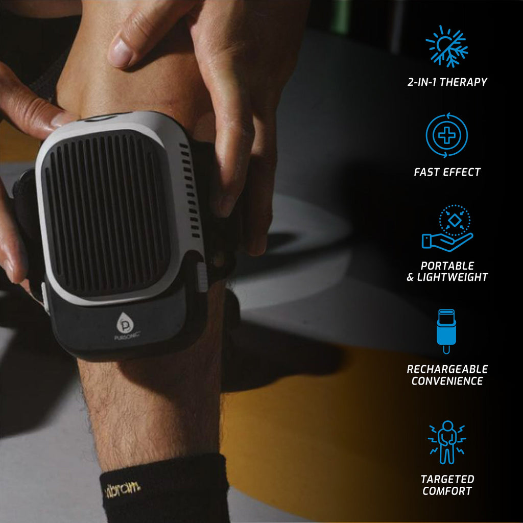 Ultimate muscle recovery duo featuring a cordless deep tissue massage gun and hot cold therapy device — view 5