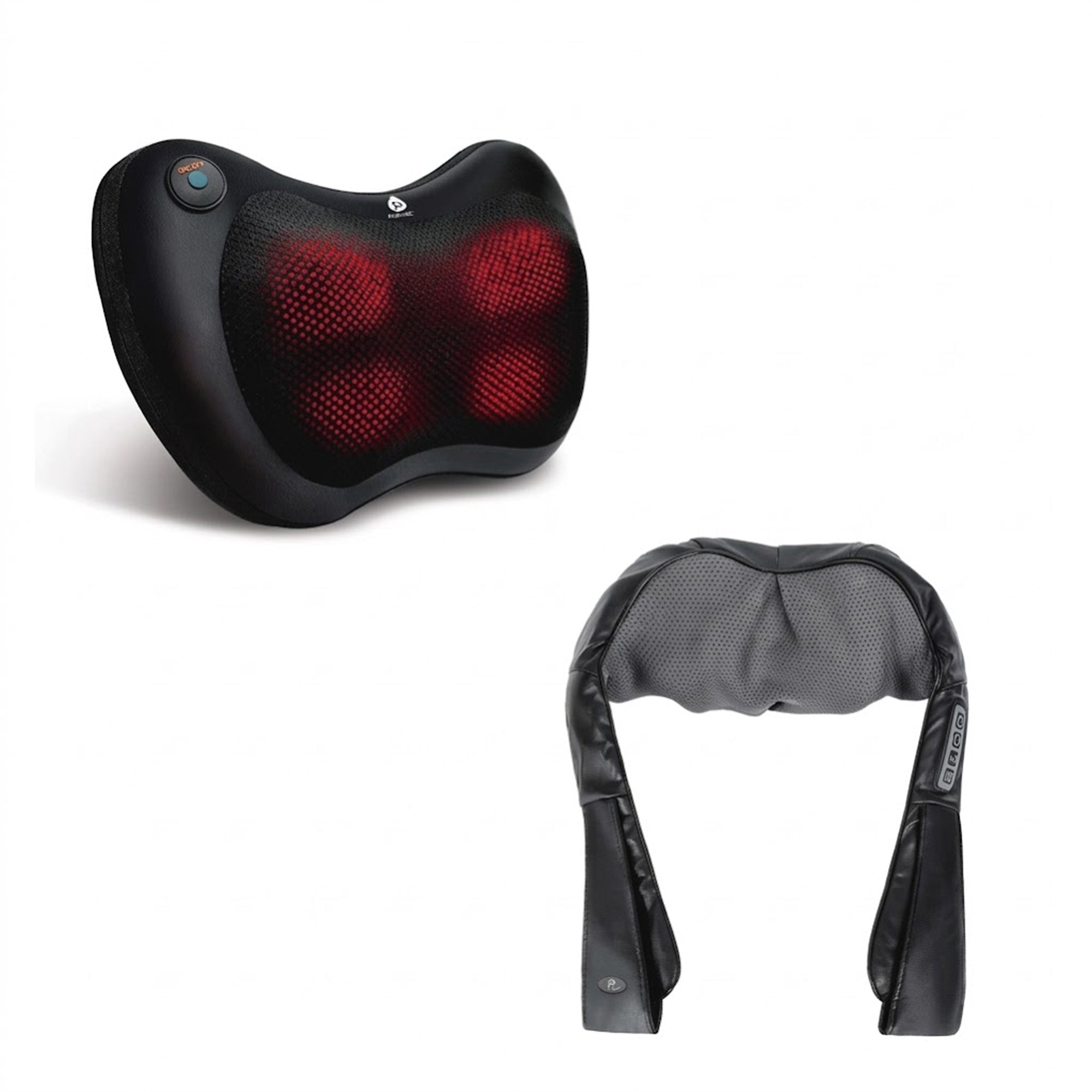 Pursonic 3D shiatsu electric back massager in breathable mesh fabric with deep kneading heating nodes