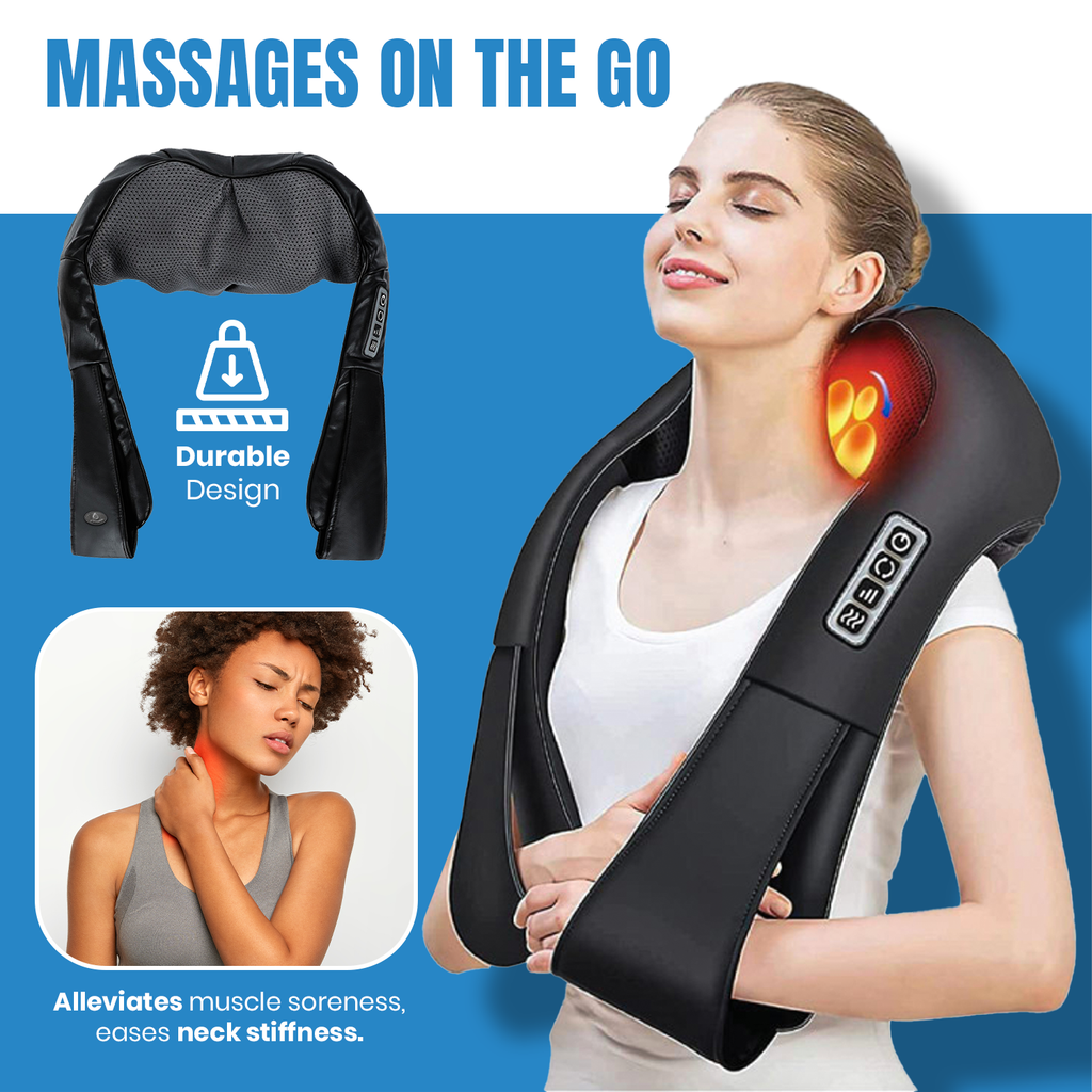 Pursonic 3D shiatsu back and neck massager with ergonomic arm straps and breathable mesh fabric — view 2
