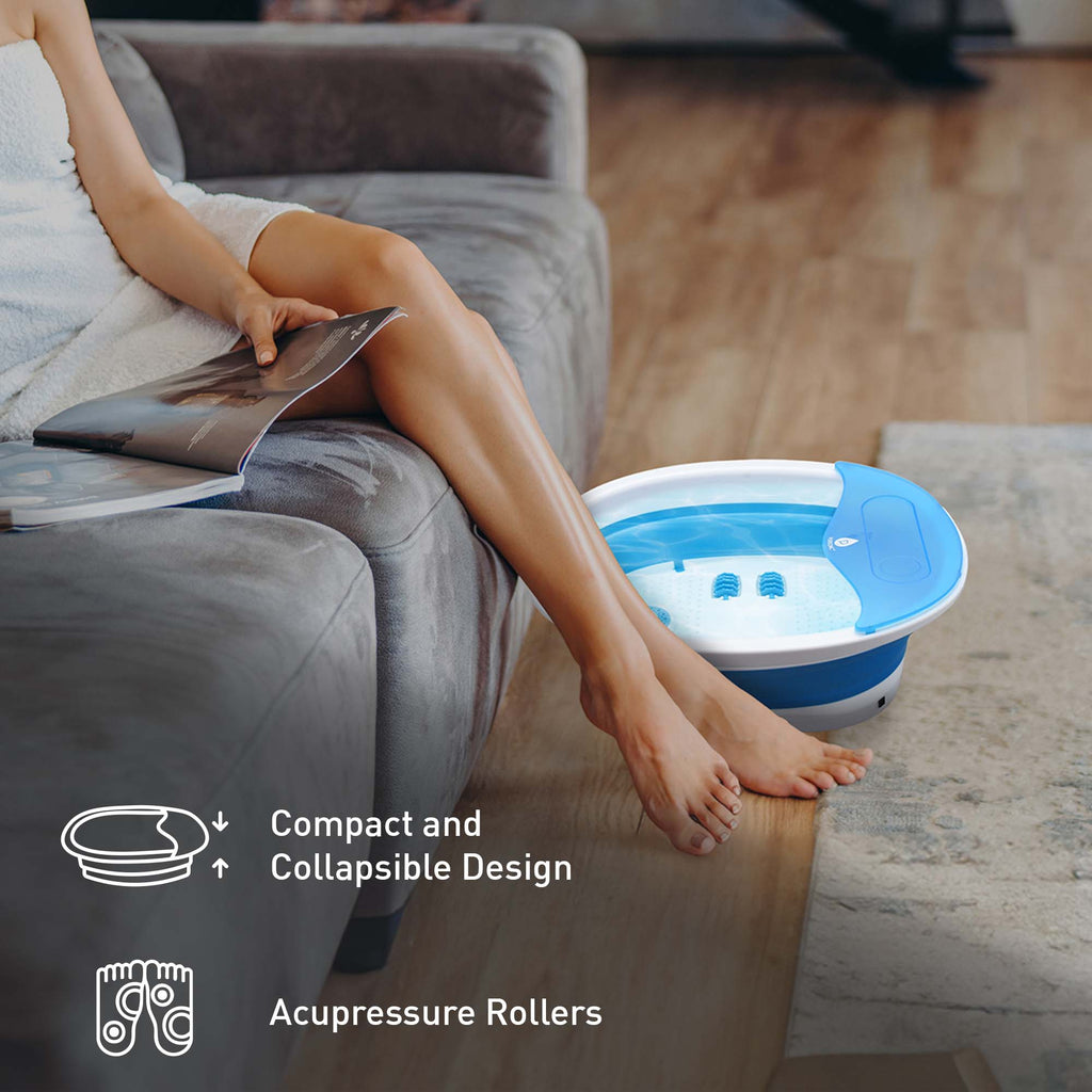 Head-to-toe relaxation bundle featuring a cordless massage gun, folding foot spa, and ergonomic neck stretcher — view 2