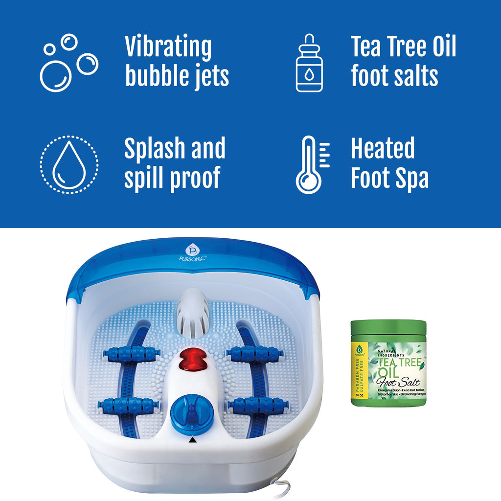 Plush faux fur electric heated poncho shawl and vibrating foot spa set with tea tree soak — view 2