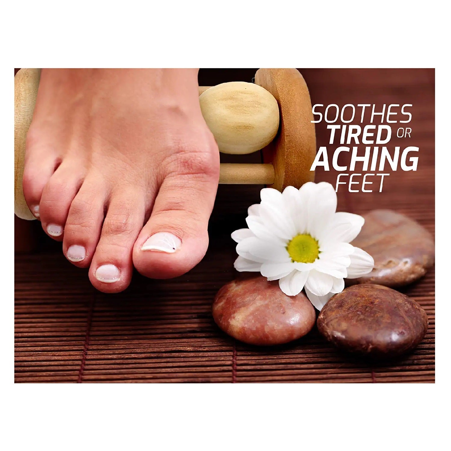 All natural wooden foot massager roller with ergonomic curved design and independent textured massage nodules — view 5
