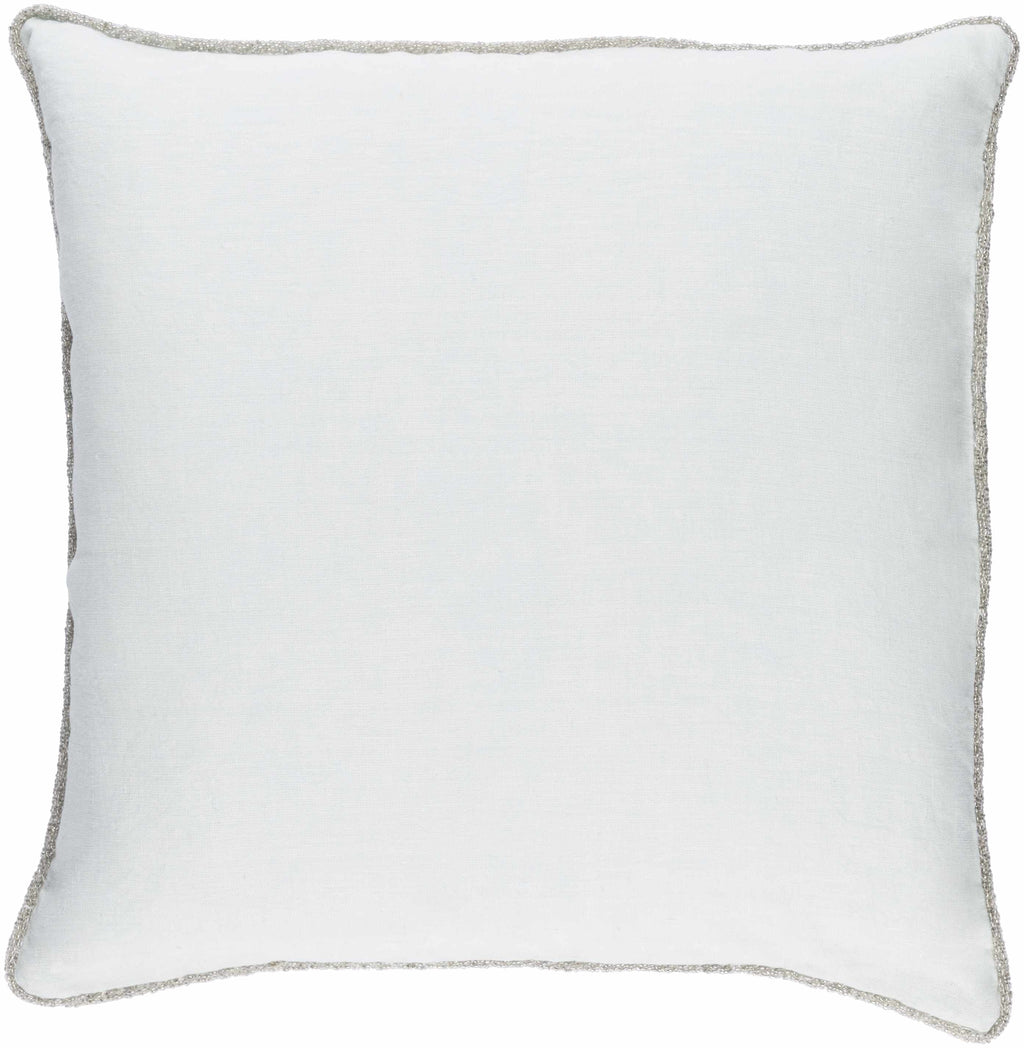 Solid pale blue linen throw pillow in contemporary woven design for living room decor — view 4