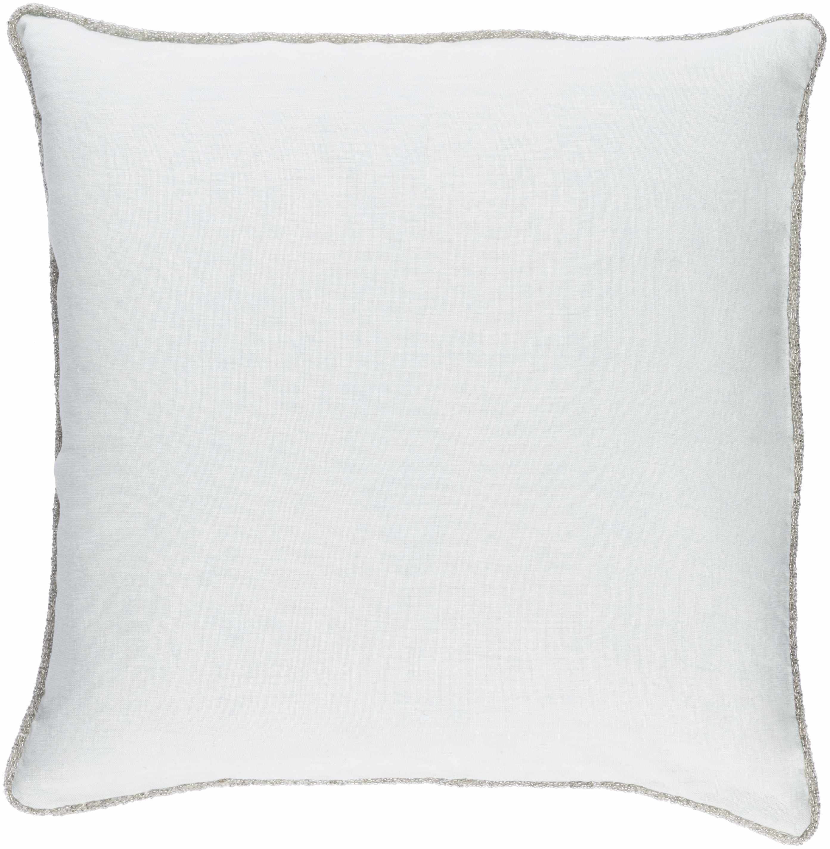 Solid pale blue linen throw pillow in contemporary woven design for living room decor — view 4