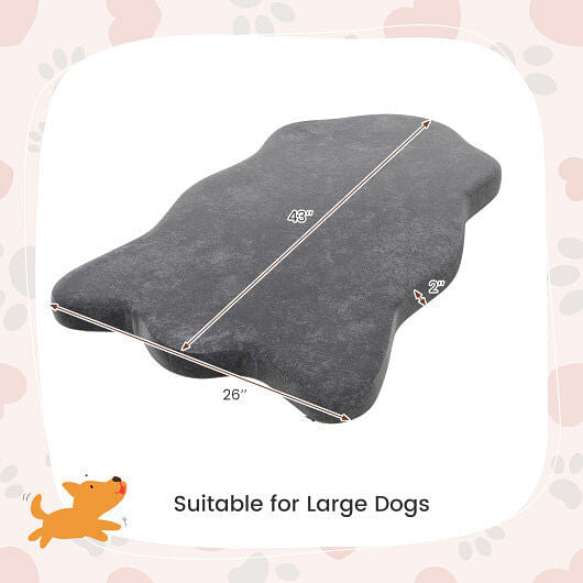 Gray orthopedic memory foam dog bed for large dogs with soft textured sleep surface — view 6