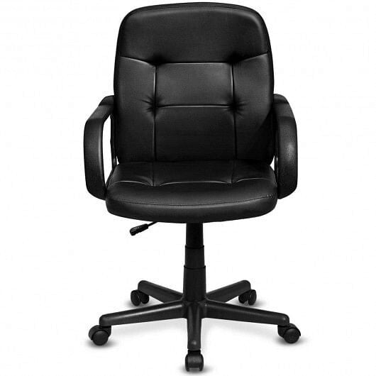 Ergonomic high-back office chair with ribbed stitching, chrome armrests, and 360-degree swivel rolling wheels — view 4