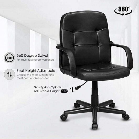 Ergonomic high-back office chair with ribbed stitching, chrome armrests, and 360-degree swivel rolling wheels — view 2