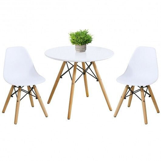 Kid's Modern Dining Table Set with 2 Armless Chairs