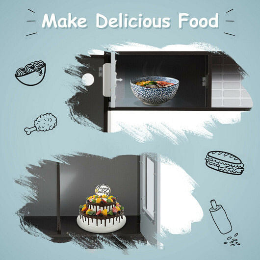 Kids pretend play kitchen set in eco-friendly wood with refrigerator, stove, and realistic sound effects — view 5