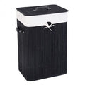 Natural bamboo laundry hamper with robust lid, PU handles, and detachable cotton inner pocket.