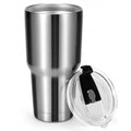 30oz stainless steel double-walled insulated tumbler cup with spill-resistant lid for hot and cold drinks