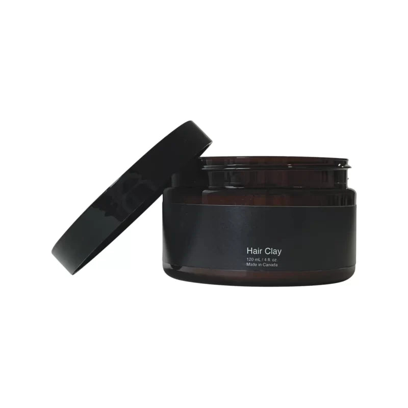 Matte finish medium hold hair clay for men in a jar with natural styling oils — view 6