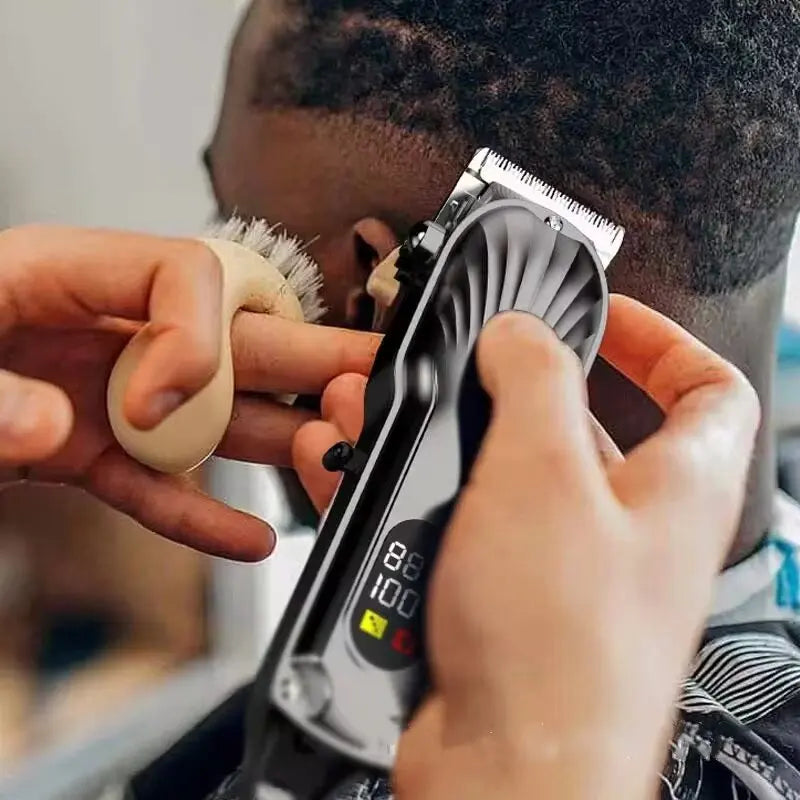 Cordless black hair and beard trimmer grooming tool for men with precision blades — view 2