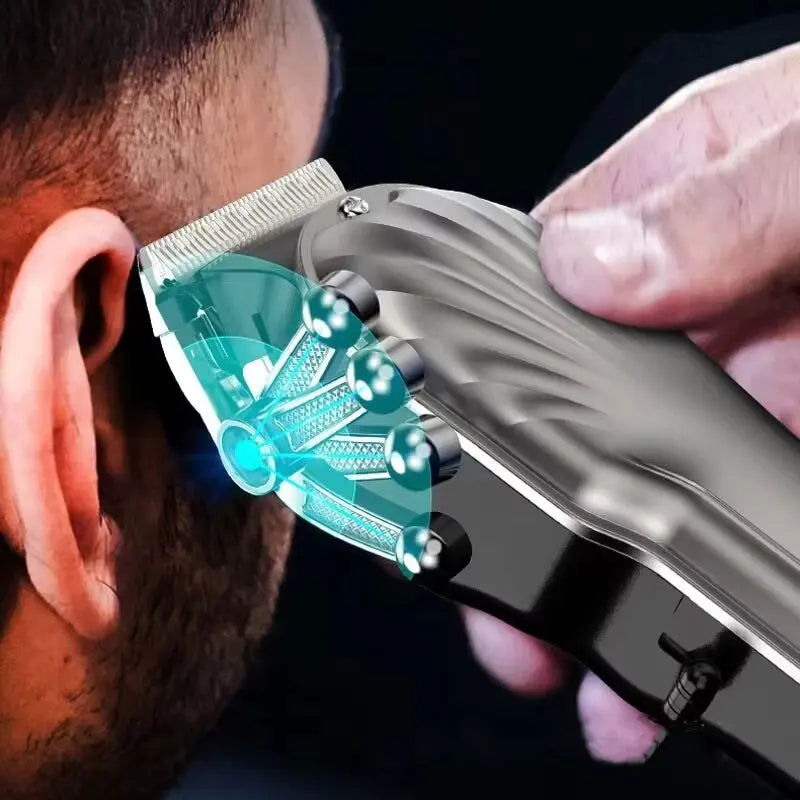 Cordless black hair and beard trimmer grooming tool for men with precision blades — view 5