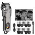 Cordless black hair and beard trimmer grooming tool for men with precision blades