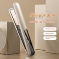 Wireless hair straightener in stylish pink finish with sleek heating plates for straightening and curling