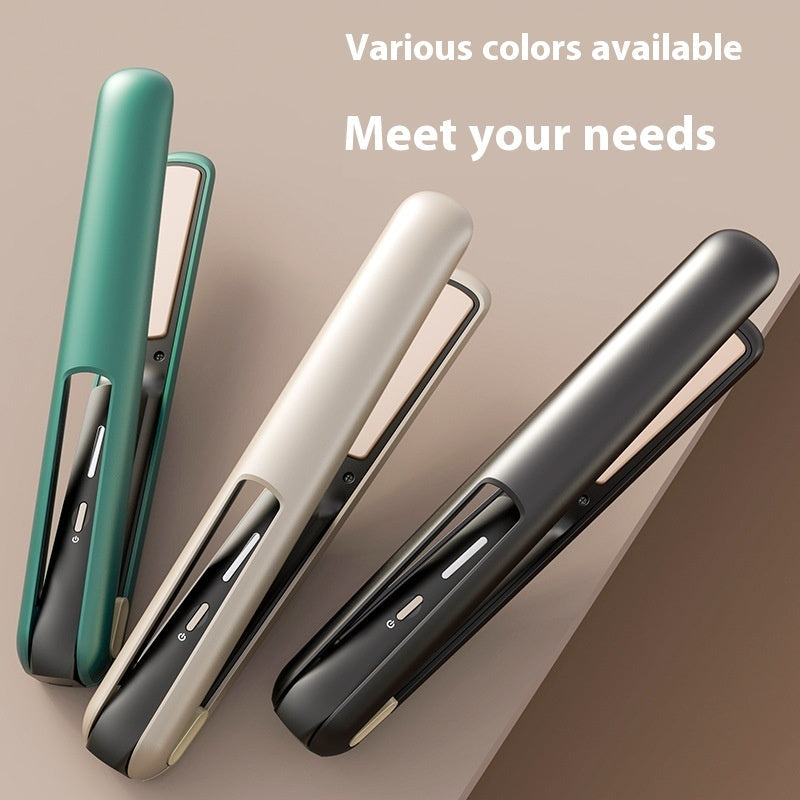 Wireless hair straightener in stylish pink finish with sleek heating plates for straightening and curling — view 3
