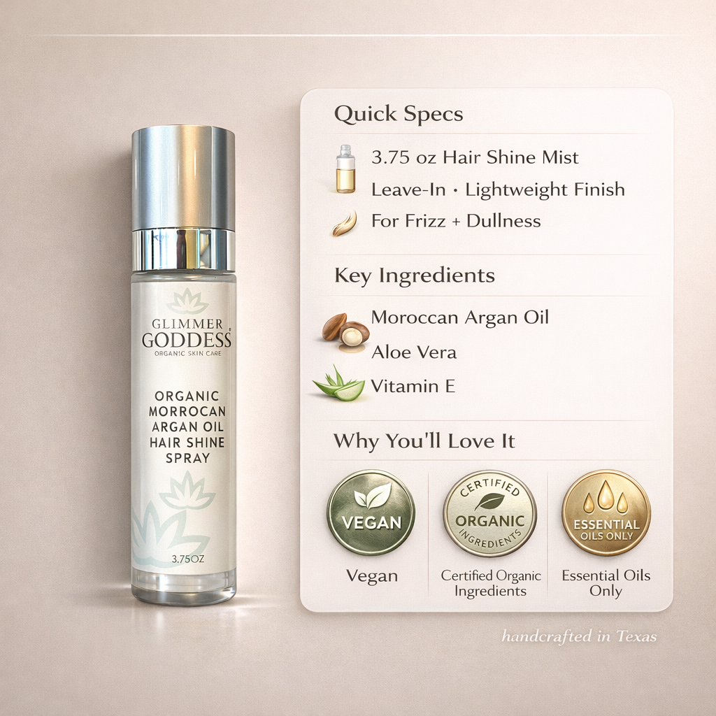 Organic hair shine spray bottle with Moroccan argan oil for frizz control and hydration — view 5
