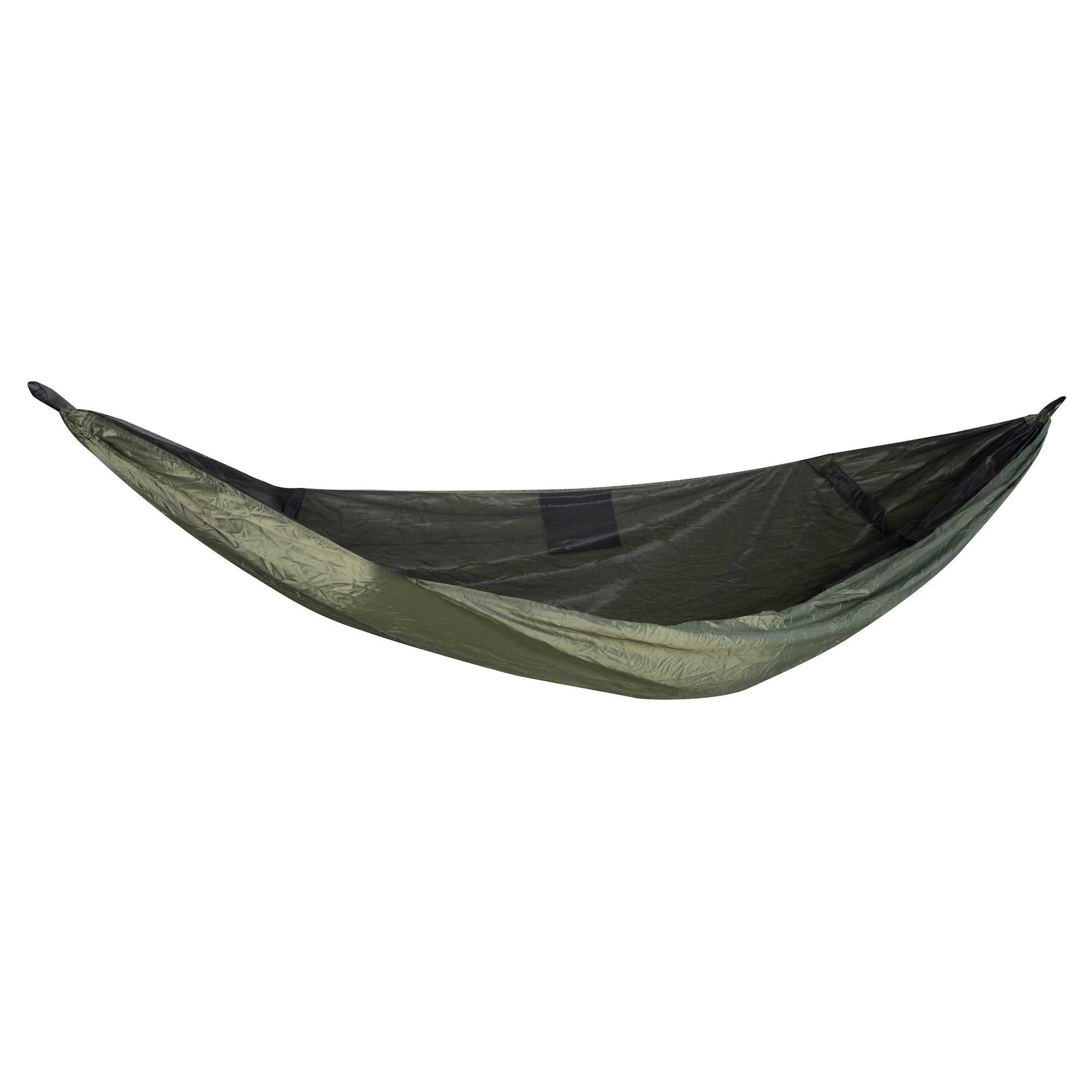 Portable camping hammock in ripstop nylon with built-in mosquito net and aluminum support poles — view 5