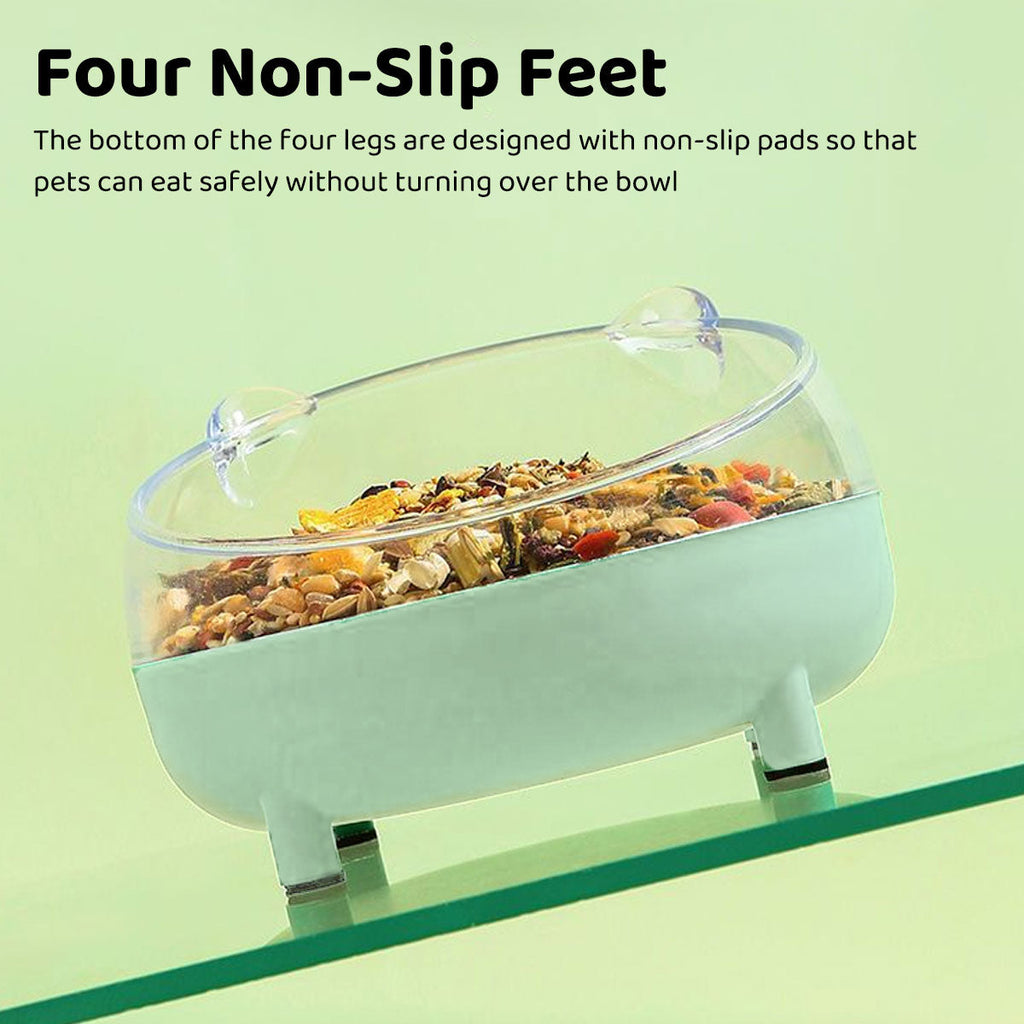 Small animal anti-tip hamster food bowl with curved rim and non-slip base in green or white — view 5