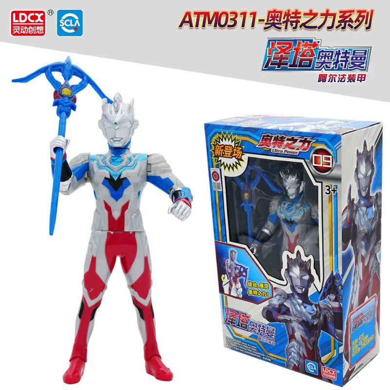 Hand-made movable Ultraman action figure with articulated joints standing in a dynamic superhero pose. — view 2