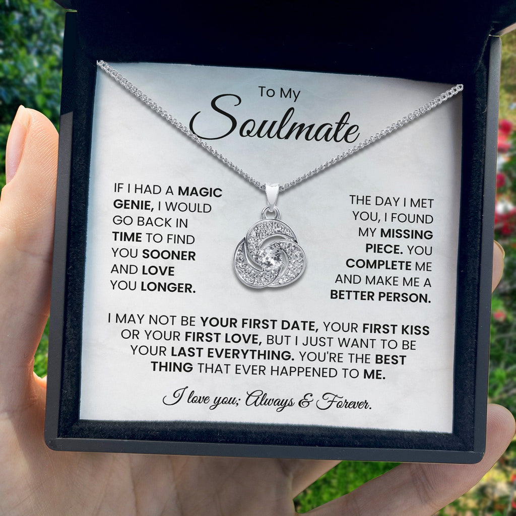 To My Soulmate - I Love You, Forever & Always - Tryndi Love Knot Necklace-4