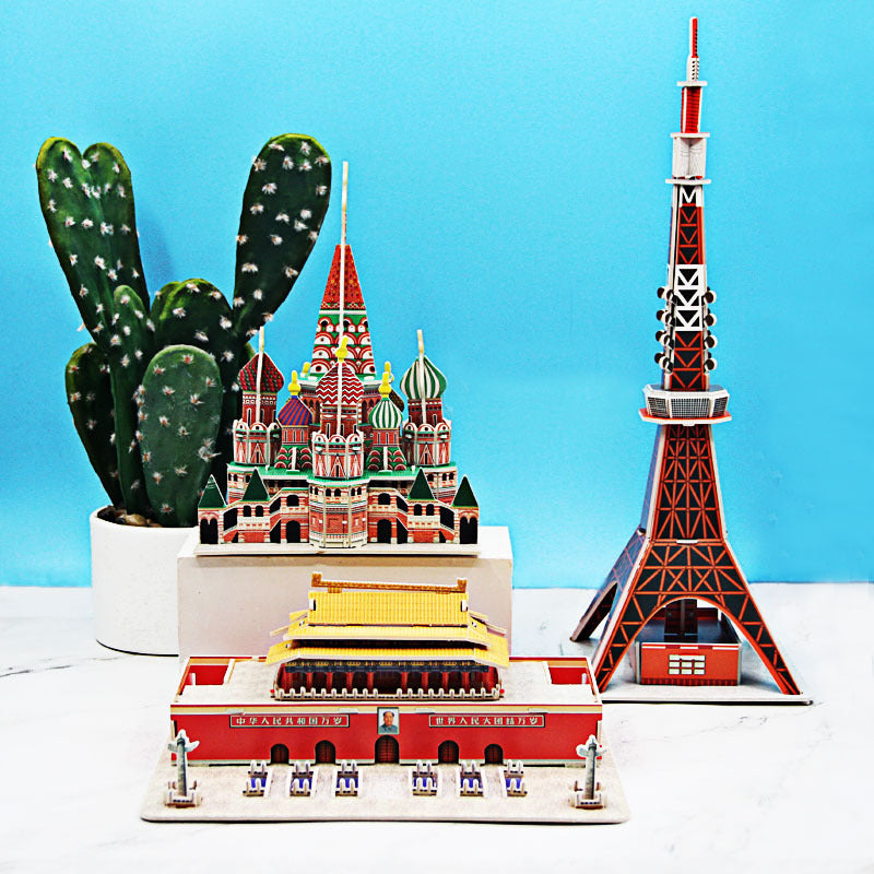 Handcrafted 3D puzzle educational toy made of premium paper pieces for cognitive child development