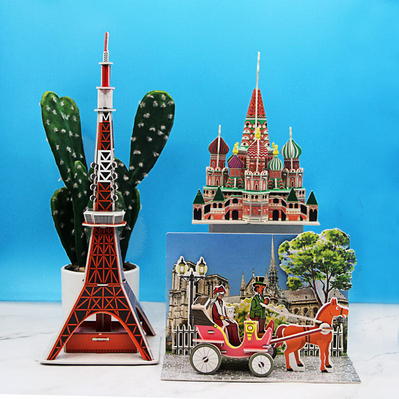 Handcrafted 3D puzzle educational toy made of premium paper pieces for cognitive child development — view 2