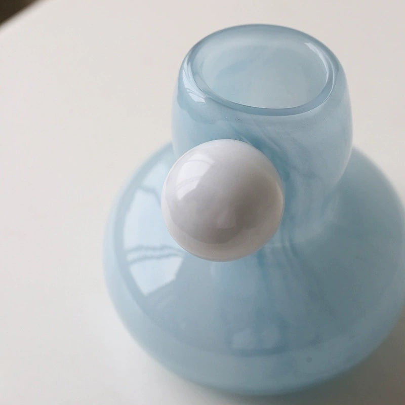 Bonbon mini pastel glazed decorative jar and bud vase with a rounded silhouette — view 3