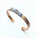 Handmade Copper Turquoise Crystal Spike Cuff-0