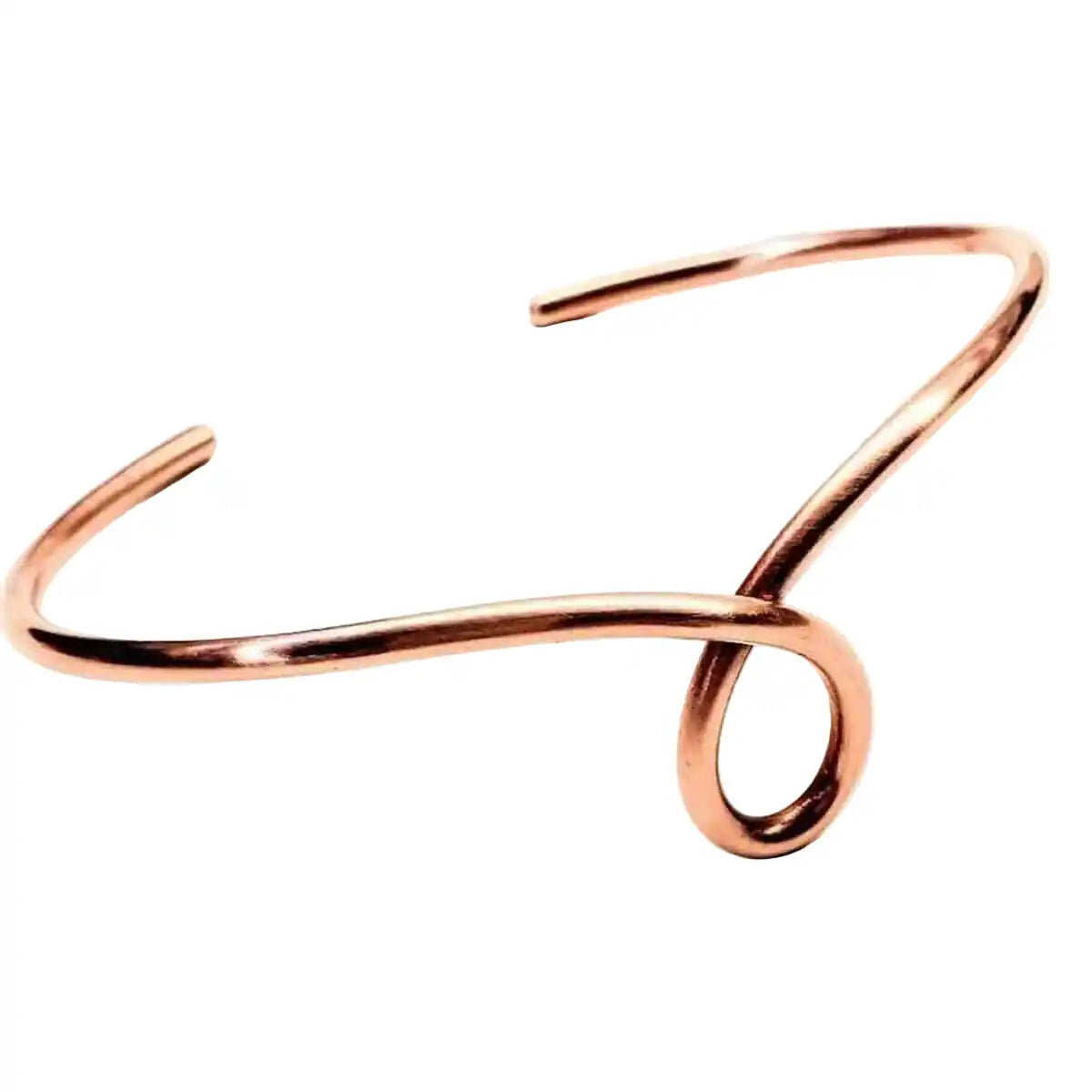 Handmade Sculpted Copper Teardrop Bangle-0