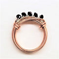 Handmade Wire Wrapped Copper Crystal Birthstone Bling Ring-3