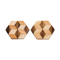 Handmade Hexagon Wooden Coasters (Set of 2 or 4)-2