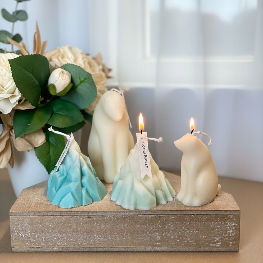Iceberg Sculpture Candle | Blue Ice & Clear Ice-1