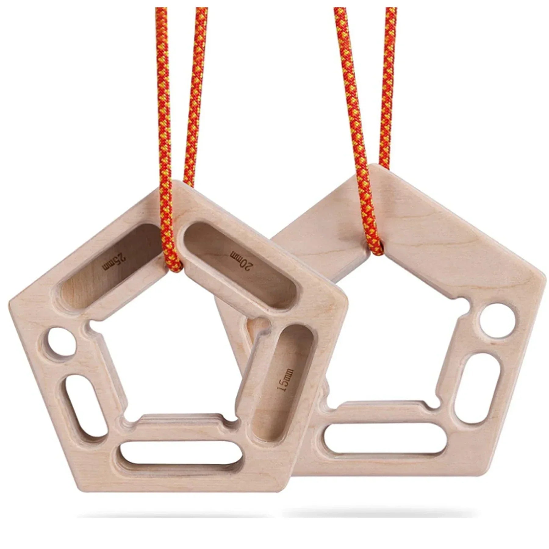 Solid wood double-sided rock climbing hangboard fingerboard with rope for grip training