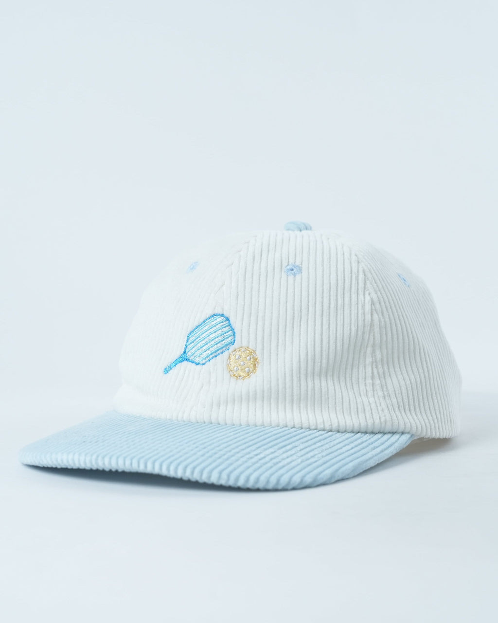 Vintage corduroy Pickleball Champ hat featuring custom front embroidery and an adjustable back strap — view 2