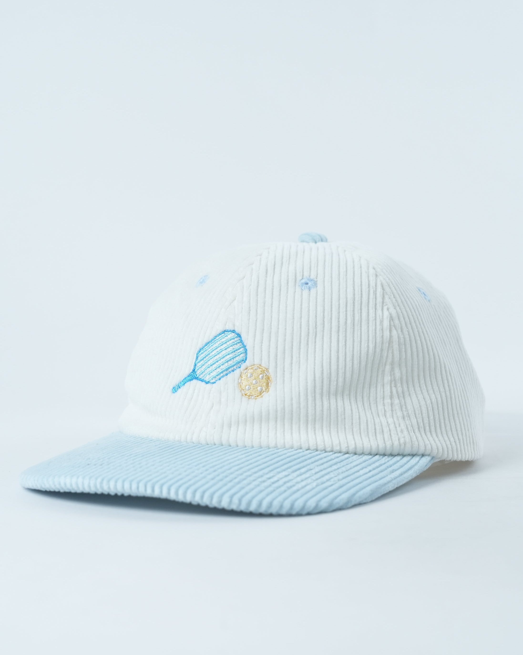 Vintage corduroy Pickleball Champ hat featuring custom front embroidery and an adjustable back strap — view 2