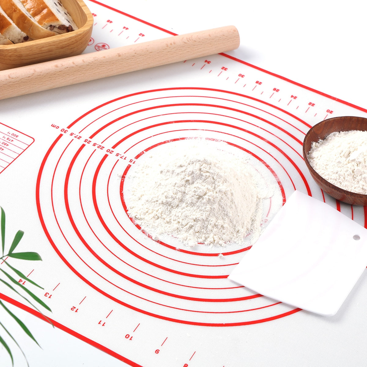 Large 60x40cm non-stick silicone baking mat and dough maker on a kitchen countertop — view 5