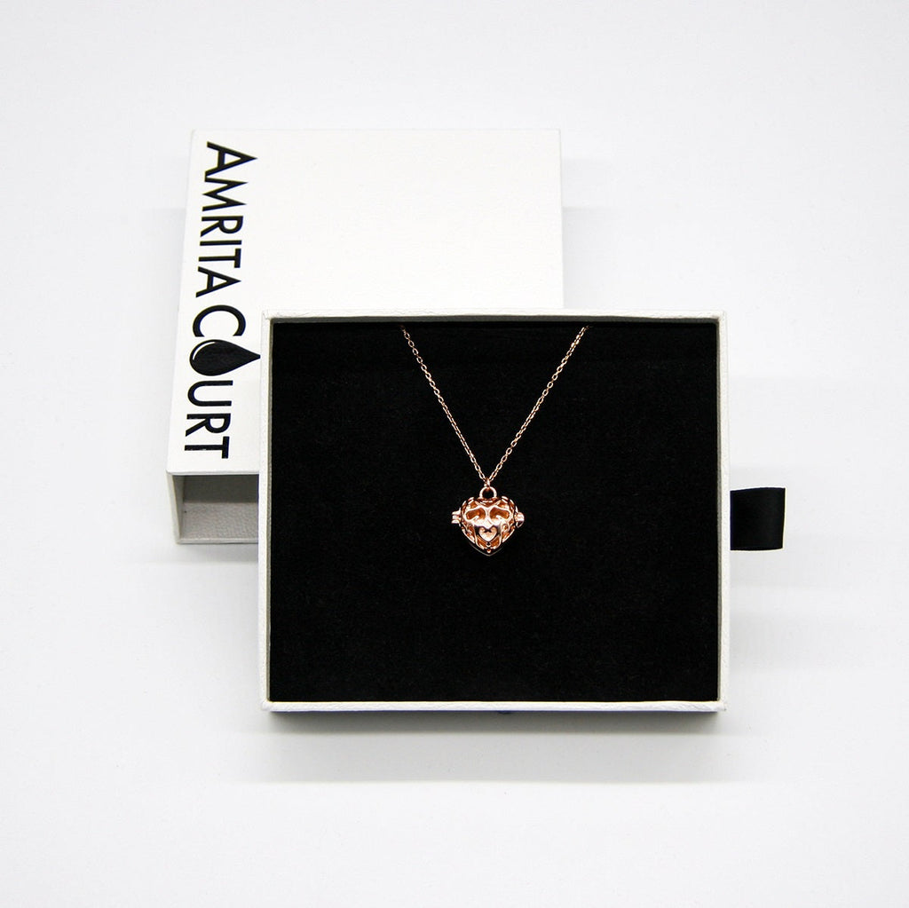 Love Heart Aroma Necklace | Energy & Healing | White Gold - Rose Gold | Love Gift-2