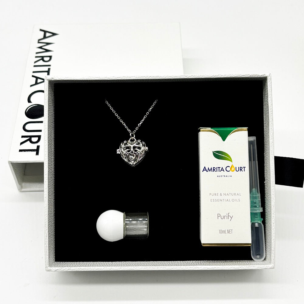 Love Heart Aroma Necklace | Energy & Healing | White Gold - Rose Gold | Love Gift-6