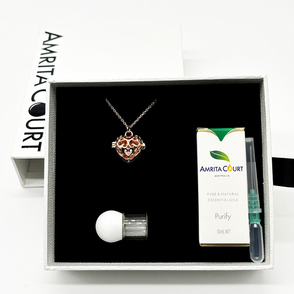 Love Heart Aroma Necklace | Energy & Healing | White Gold - Rose Gold | Love Gift-7
