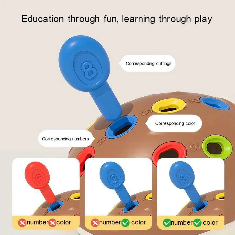 Hedgehog Montessori sensory toy in colorful durable plastic for toddler fine motor skill development — view 4