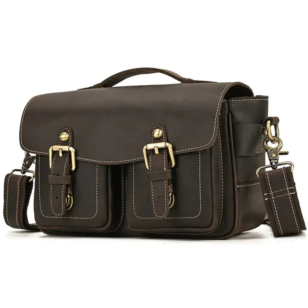 The Faust Leather Camera Bag | Crossbody Vintage Camera Messenger Bag-1