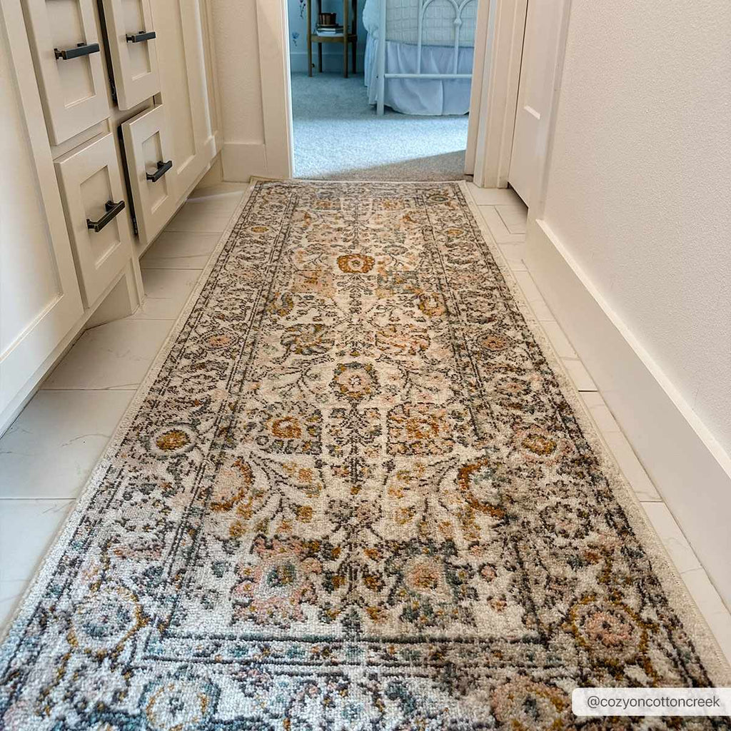 Herstmonceux traditional area rug featuring an intricate floral damask pattern in multicolor medium pile — view 5